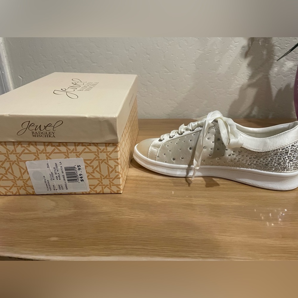 Wedding sneakers with jewels. Size 6, new